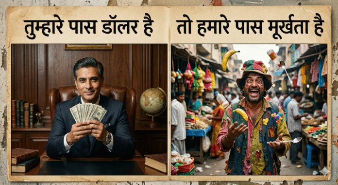 तुम्हारे पास डॉलर है तो हमारे पास मूर्खता है