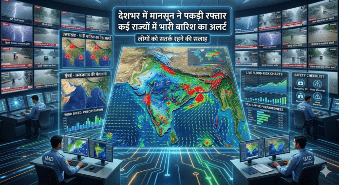 भारत में मानसून ने पकड़ी रफ्तार, कई राज्यों में भारी बारिश का अलर्ट, लोगों से सतर्क रहने की सलाह