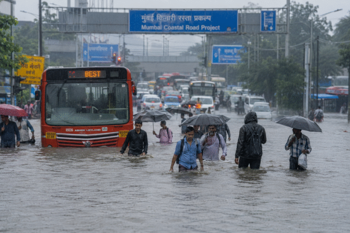 मुंबई में बारिश बनी आफत: 13 की मौत, 80 से ज्यादा ट्रेनें प्रभावित, स्कूल बंद और रेड अलर्ट जारी