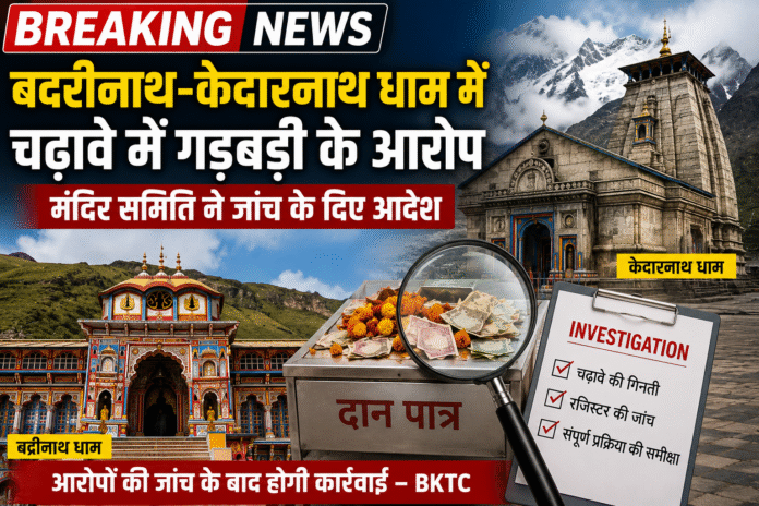 बद्रीनाथ-केदारनाथ धाम में चढ़ावे को लेकर उठे सवाल, मंदिर समिति ने जांच के दिए आदेश
