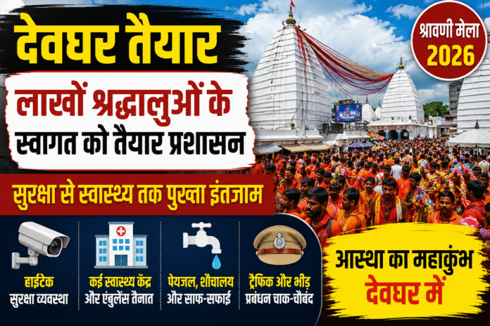 श्रावणी मेला 2026: देवघर तैयार, लाखों श्रद्धालुओं के स्वागत के लिए प्रशासन ने कसी कमर, सुरक्षा से लेकर स्वास्थ्य तक विशेष इंतजाम