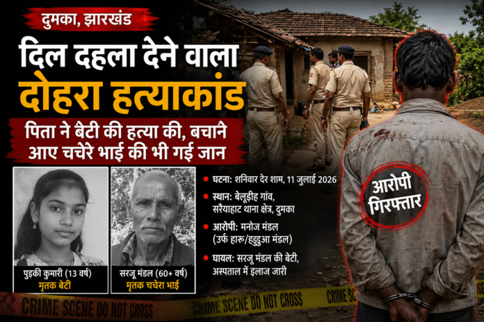 दिल दहला देने वाला दोहरा मर्डर : पिता ने की बेटी व बुजुर्ग की हत्या